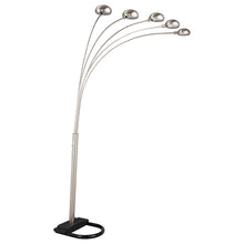 Load image into Gallery viewer, Kayd 5-light Floor Lamp with Curvy Dome Shades Chrome and Black

