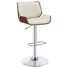 Load image into Gallery viewer, Folsom Upholstered Adjustable Bar Stool Ecru and Chrome
