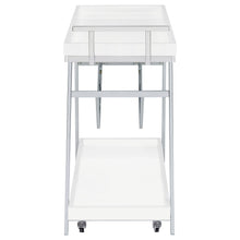 Load image into Gallery viewer, Kinney 2-tier Bar Cart with Storage Drawer White High Gloss and Chrome
