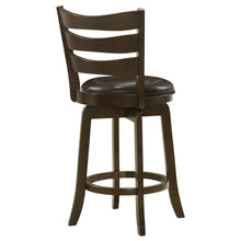 Load image into Gallery viewer, Murphy Ladder Back Counter Height Swivel Bar Stool Dark Cherry and Brown
