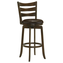 Load image into Gallery viewer, Murphy Ladder Back Pub Height Swivel Bar Stool Dark Cherry and Brown
