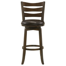 Load image into Gallery viewer, Murphy Ladder Back Pub Height Swivel Bar Stool Dark Cherry and Brown
