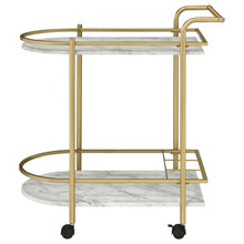 Load image into Gallery viewer, Desiree 2-tier Bar Cart with Casters Gold
