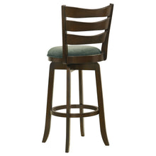 Load image into Gallery viewer, Murphy Ladder Back Pub Height Swivel Bar Stool Dark Cherry and Hunter Green
