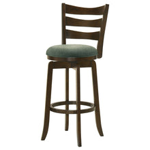 Load image into Gallery viewer, Murphy Ladder Back Pub Height Swivel Bar Stool Dark Cherry and Hunter Green
