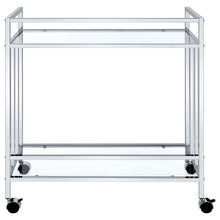 Load image into Gallery viewer, Cara Rectangular Glass Bar Cart Chrome
