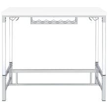 Load image into Gallery viewer, Norcrest Pub Height Bar Table with Acrylic Legs and Wine Storage White High Gloss

