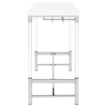 Load image into Gallery viewer, Norcrest Pub Height Bar Table with Acrylic Legs and Wine Storage White High Gloss

