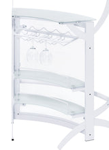 Load image into Gallery viewer, Dallas 2-shelf Home Bar White and Frosted Glass
