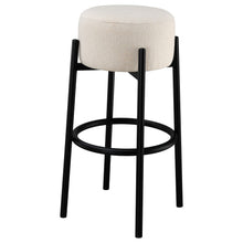 Load image into Gallery viewer, Leonard Upholstered Backless Round Stools White and Black (Set of 2)
