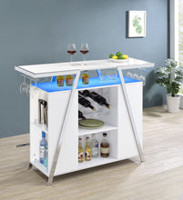 Load image into Gallery viewer, Araceli Home Bar Wine Cabinet White High Gloss and Chrome
