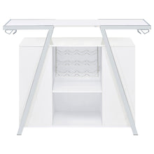 Load image into Gallery viewer, Araceli Home Bar Wine Cabinet White High Gloss and Chrome
