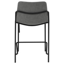 Load image into Gallery viewer, Earnest Solid Back Upholstered Counter Height Stools Grey and Black (Set of 2)
