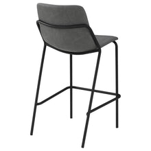 Load image into Gallery viewer, Earnest Solid Back Upholstered Bar Stools Grey and Black (Set of 2)

