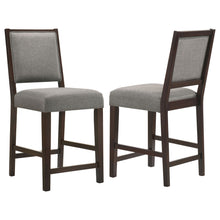 Load image into Gallery viewer, Bedford Upholstered Open Back Counter Height Stools with Footrest (Set of 2) Grey and Espresso
