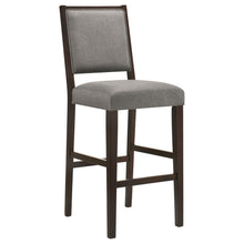 Load image into Gallery viewer, Bedford Upholstered Open Back Bar Stools with Footrest (Set of 2) Grey and Espresso
