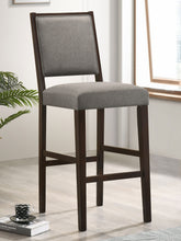 Load image into Gallery viewer, Bedford Upholstered Open Back Bar Stools with Footrest (Set of 2) Grey and Espresso
