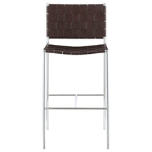 Load image into Gallery viewer, Adelaide Upholstered Bar Stool with Open Back Brown and Chrome
