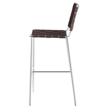 Load image into Gallery viewer, Adelaide Upholstered Bar Stool with Open Back Brown and Chrome
