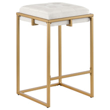 Load image into Gallery viewer, Nadia Square Padded Seat Counter Height Stool (Set of 2) Beige and Gold
