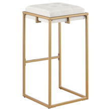Load image into Gallery viewer, Nadia Square Padded Seat Bar Stool (Set of 2) Beige and Gold
