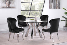 Load image into Gallery viewer, Alaia Round Glass Top Dining Table Clear and Chrome

