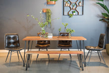 Load image into Gallery viewer, Sherman Rectangular Dining Table Natural Acacia and Matte Black
