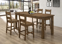 Load image into Gallery viewer, Coleman 5-piece Counter Height Dining Set Rustic Golden Brown
