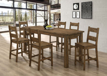 Load image into Gallery viewer, Coleman 7-piece Counter Height Dining Set Rustic Golden Brown
