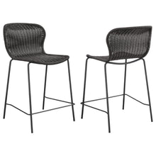 Load image into Gallery viewer, Mckinley Upholstered Counter Height Stools with Footrest (Set of 2) Brown and Sandy Black
