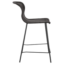 Load image into Gallery viewer, Mckinley Upholstered Counter Height Stools with Footrest (Set of 2) Brown and Sandy Black
