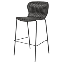 Load image into Gallery viewer, Mckinley Upholstered Bar Stools with Footrest (Set of 2) Brown and Sandy Black
