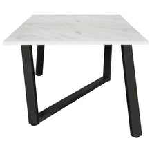 Load image into Gallery viewer, Mayer Rectangular Dining Table Faux White Marble and Gunmetal
