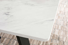 Load image into Gallery viewer, Mayer Rectangular Dining Table Faux White Marble and Gunmetal
