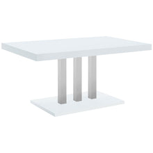 Load image into Gallery viewer, Brooklyn Rectangular Dining Table White High Gloss and Chrome
