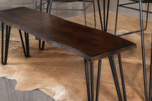 Load image into Gallery viewer, Topeka Live-edge Dining Bench Mango Cocoa and Gunmetal
