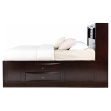 Load image into Gallery viewer, Phoenix Wood California King Storage Bookcase Bed Cappuccino
