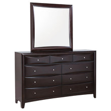 Load image into Gallery viewer, Phoenix 9-drawer Dresser with Mirror Deep Cappuccino
