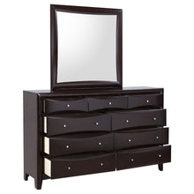 Load image into Gallery viewer, Phoenix 9-drawer Dresser with Mirror Deep Cappuccino
