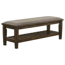 Load image into Gallery viewer, Franco Bench with Lower Shelf Beige and Burnished Oak
