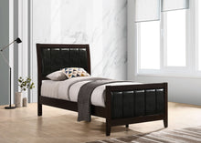 Load image into Gallery viewer, Carlton Wood Twin Panel Bed Cappuccino
