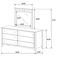 Load image into Gallery viewer, Carlton 6-drawer Rectangular Dresser with Mirror Cappuccino
