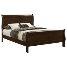 Load image into Gallery viewer, Louis Philippe Wood Full Sleigh Bed Cappuccino
