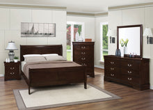Load image into Gallery viewer, Louis Philippe Wood Eastern King Sleigh Bed Cappuccino

