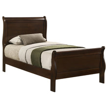 Load image into Gallery viewer, Louis Philippe Wood Twin Sleigh Bed Cappuccino
