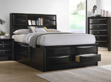 Load image into Gallery viewer, Briana Wood Eastern King Storage Bookcase Bed Black
