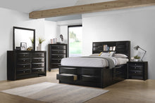 Load image into Gallery viewer, Briana Wood Eastern King Storage Bookcase Bed Black
