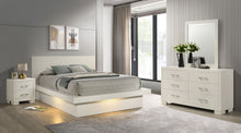 Load image into Gallery viewer, Jessica 4-piece Eastern King LED Bedroom Set Cream White
