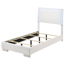 Load image into Gallery viewer, Felicity Wood Twin LED Panel Bed White High Gloss
