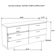 Load image into Gallery viewer, Felicity 6-drawer Dresser White High Gloss
